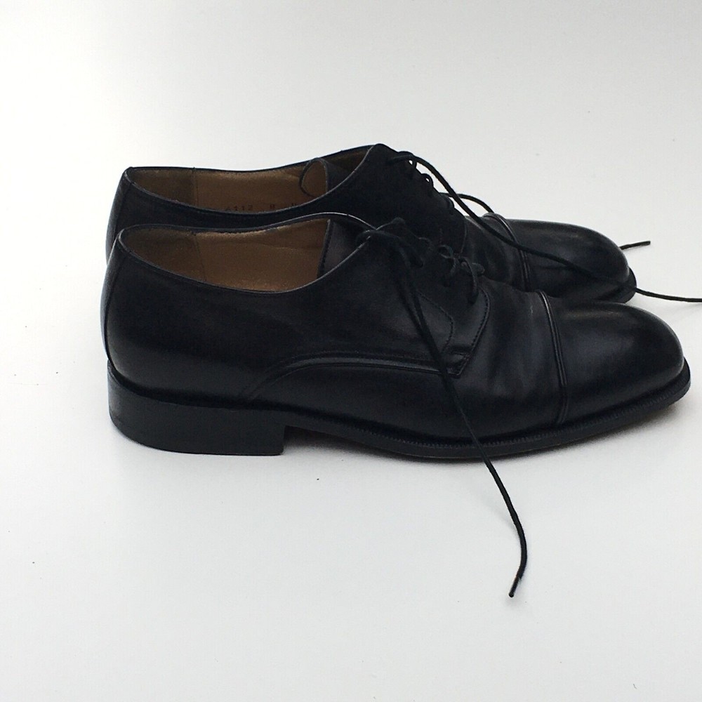 Principe Men's Size 8 D Black Leather Dress Shoes Made In Italy